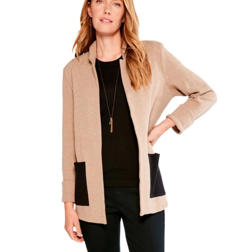 NIC+ZOE Tan and Black Pocket Blazer NWT